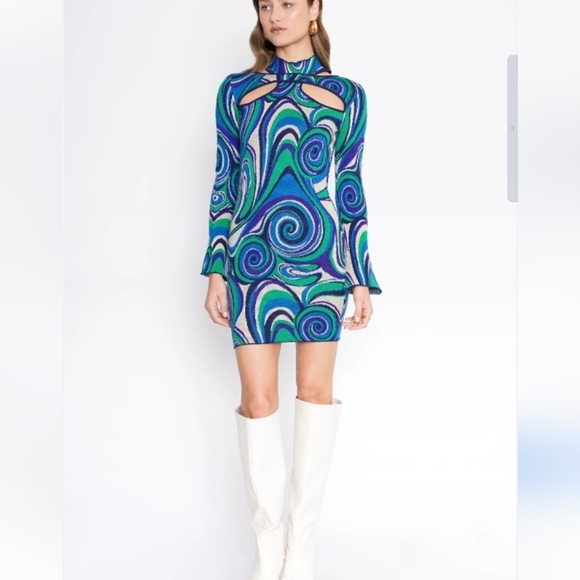 Urban Outfitters Dresses & Skirts - Psychedelic Swirl Dress in Blue and Green
